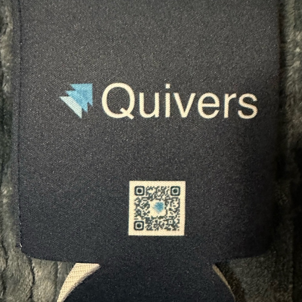 Quivers Black and Blue koozie and guitar pick Accessory